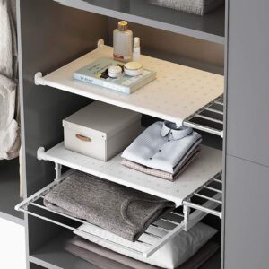 under sink orgainzer, closet tension shelf & rod expandable metal storage rack adjustable organizer diy divider separator for cabinet wardrobe cupboard kitchen bathroom