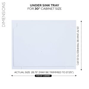 Vance Trimmable Under Sink Tray for 30 in. Base Cabinet | Protects Cabinets from Leaks and Spills | Adjustable Spill Guard for Kitchen and Bathroom Sinks