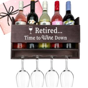 giftagirl retirement gifts for women 2021 - wine gifts for women unique like our retired, time to wine down wine rack, are an ideal retirement gift for wine lover. retirement gifts women