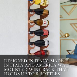 di prima usa Wall Mount Wine Rack - Holds 8 Bottles with Elegance & Durability - Italian Inspired Wall Mount Wine Rack & Robust Steel Construction