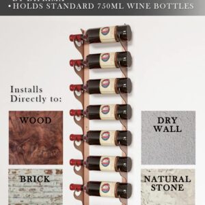 di prima usa Wall Mount Wine Rack - Holds 8 Bottles with Elegance & Durability - Italian Inspired Wall Mount Wine Rack & Robust Steel Construction