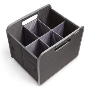 meyliving wine carrier storage liquor picnic hostess gift collapsible 7.1x10.4x10.8inches, 1-pack / 6-bottle, lava black
