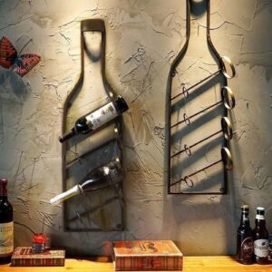 gnjinx wall-mounted wine bottle rack, freestanding wine racks,for 4 bottles wall mounted wine storage holder