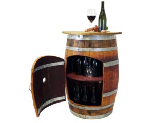 central coast creations wine barrel wine rack bar wine barrel furniture (wine barrel stave top)