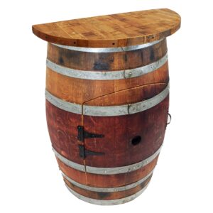 Central Coast Creations Wine Barrel Wine Rack Bar Wine Barrel Furniture (Wine Barrel Stave Top)