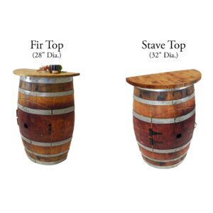 Central Coast Creations Wine Barrel Wine Rack Bar Wine Barrel Furniture (Wine Barrel Stave Top)