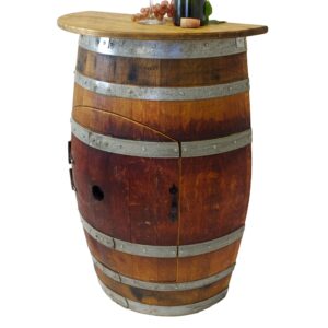 Central Coast Creations Wine Barrel Wine Rack Bar Wine Barrel Furniture (Wine Barrel Stave Top)