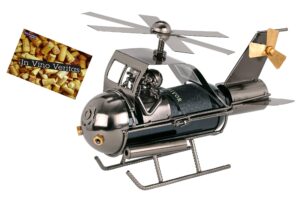 brubaker wine bottle holder statue " couple on helicopter" - sculptures and figurines - decor & vintage wine racks and stands gifts decoration