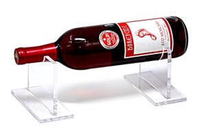 better display cases clear acrylic horizontal table top wine bottle display holder (a056-wbtt-ls)