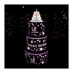 birthday cake three-tier champagne sparklers bottle wine rack atmosphere props，glow custom logo rechargeable color flashing，nightclub disco party (color : rgb, size : 105 * 60cm)