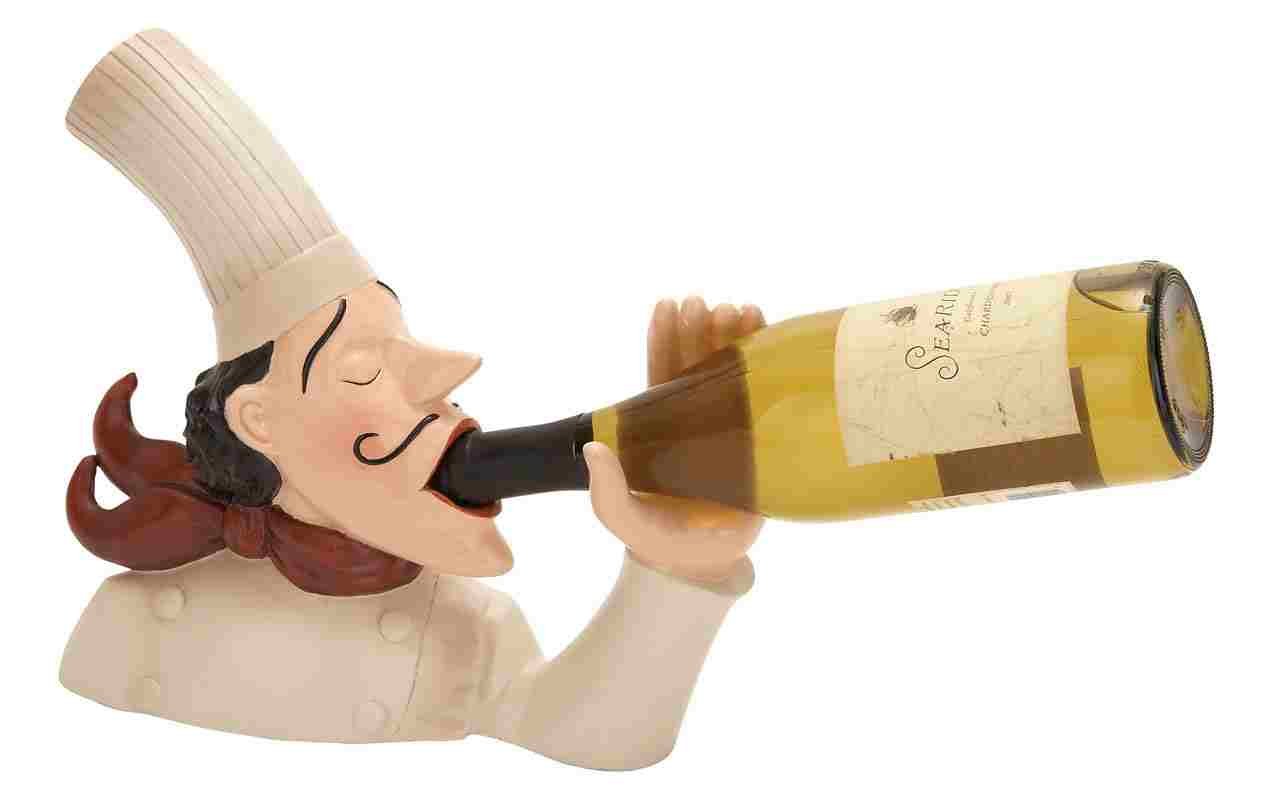 Polystone Wine Holder - French Chef Polystone Figure Brand Woodland