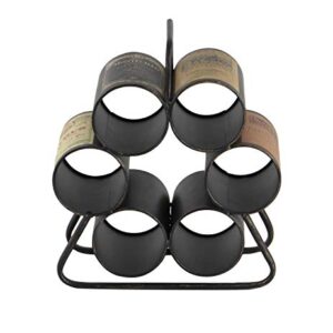 Deco 79 Metal 6 Bottle Wine Rack, 12" x 6" x 14", Black