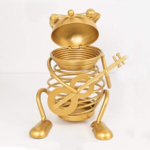 Red Spider Creative Golden Animal Band Band Iron Decoration Simple Modern Hotel Decorations Home Desktop Decoration Coffee Table Decor Metal Pen Holder (French Horn Player)(Guitar Player)