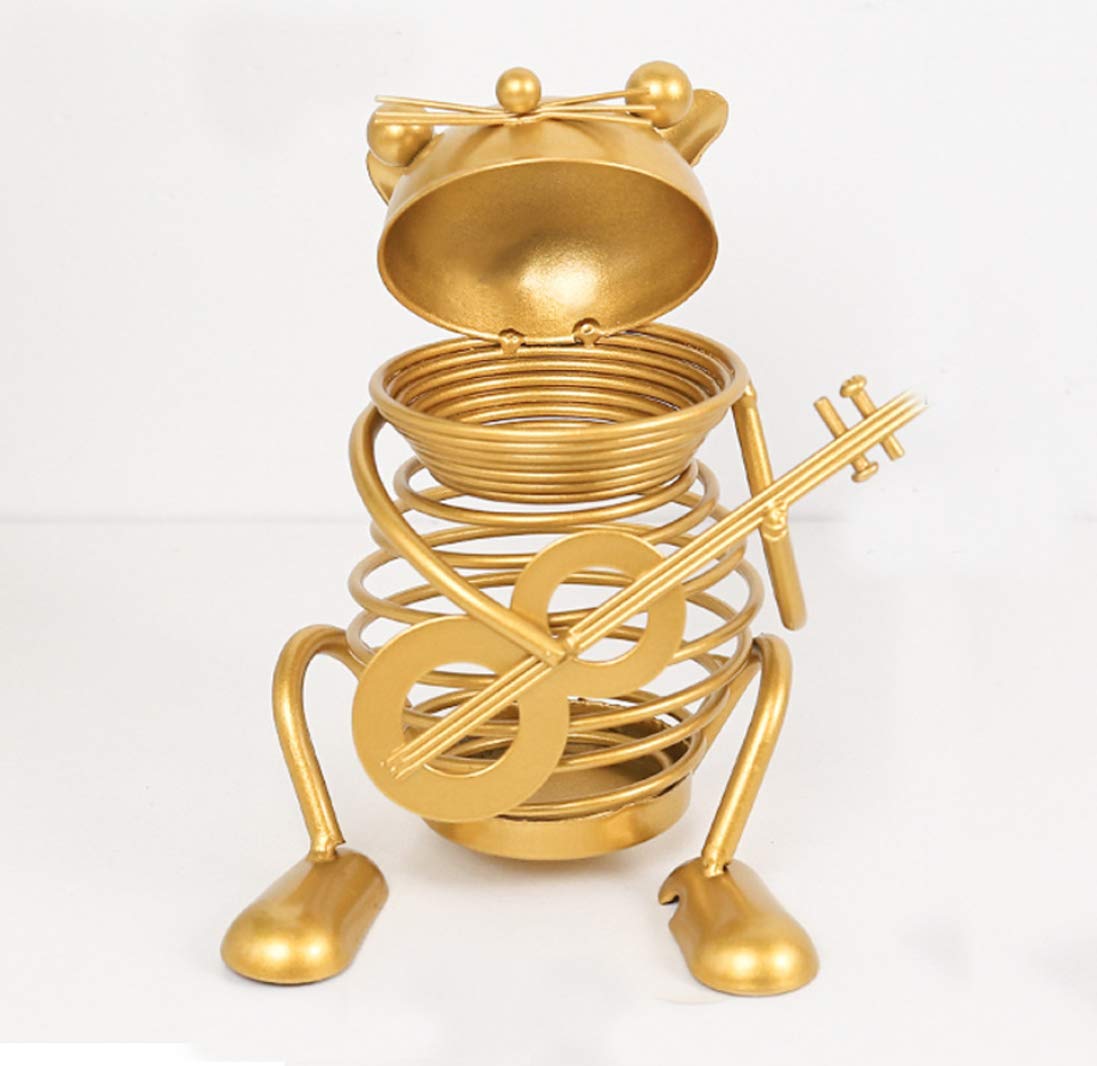 Red Spider Creative Golden Animal Band Band Iron Decoration Simple Modern Hotel Decorations Home Desktop Decoration Coffee Table Decor Metal Pen Holder (French Horn Player)(Guitar Player)