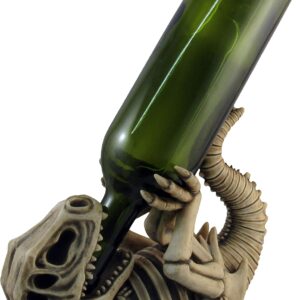 DWK - Fossil Fuel - T-Rex Dinosaur Dino Skeleton Wine Holder Display Caddy Bottle Rack Figurine Jurassic Tyrannosaurus Bones Home Bar Décor Dining Accent, 9.5-inch