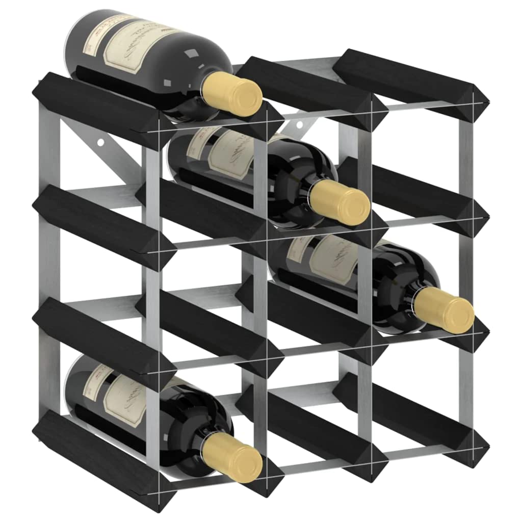 vidaXL Solid Wood Pine Wine Rack for 42 Bottles Home Indoor Living Room Kitchen Storage Cabinet Wine Rack Bottle Holder Furniture Black