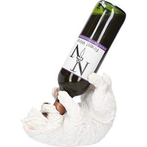 nemesis now guzzlers west highland terrier wine bottle holder 21 cm white, size 21cm
