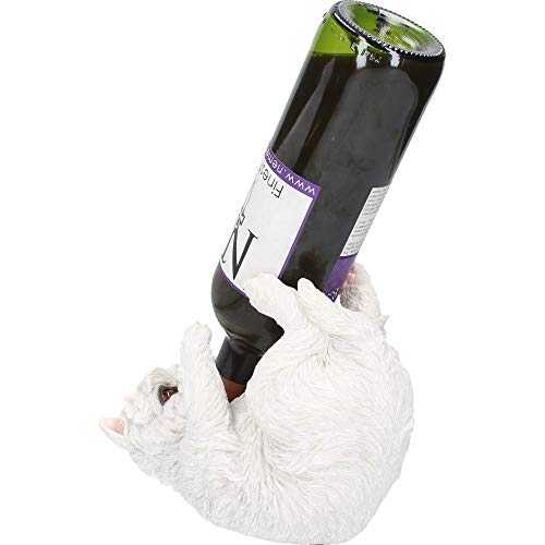 Nemesis Now Guzzlers West Highland Terrier Wine Bottle Holder 21 cm White, Size 21cm