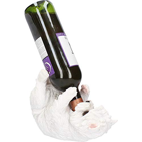 Nemesis Now Guzzlers West Highland Terrier Wine Bottle Holder 21 cm White, Size 21cm