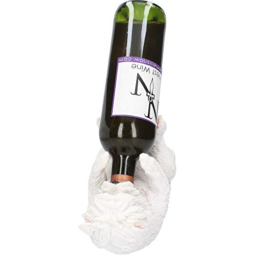 Nemesis Now Guzzlers West Highland Terrier Wine Bottle Holder 21 cm White, Size 21cm