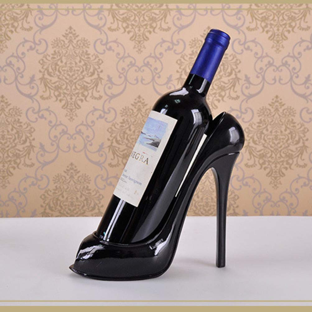 ULTNICE High Heel Wine Rack Bottle Holder Home Decoration Ornaments Crafts (Black)