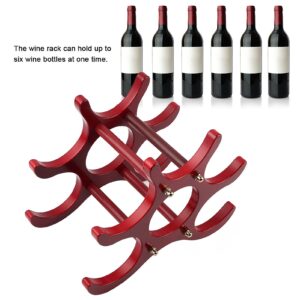 Natudeco Countertop Wine Rack Freestanding Wine Stand European Style Wine Display Stand Save Space Multi-Bottle Red Wine Ornament with 6 Bottles for Home Bar Restaurant