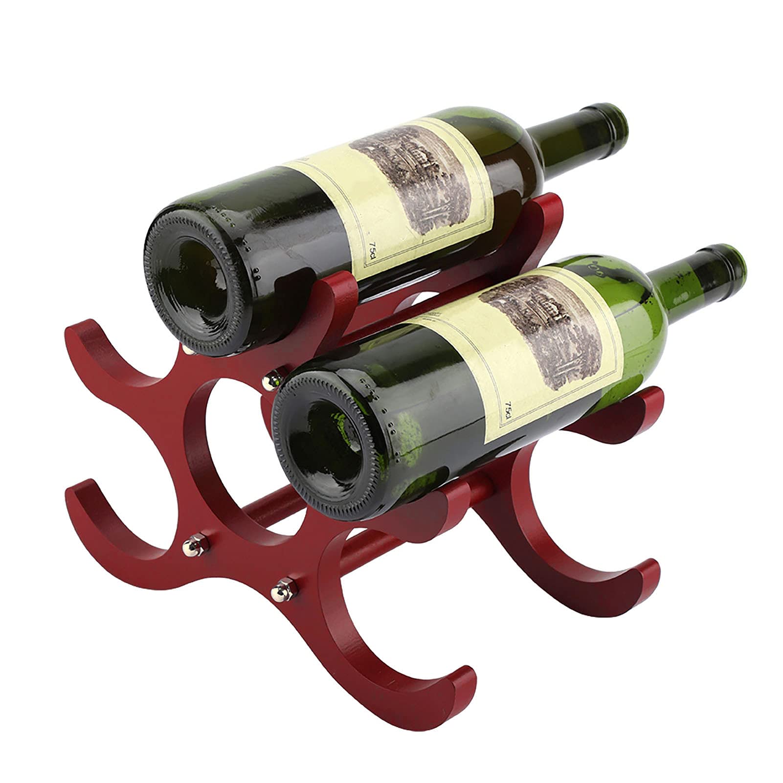 Natudeco Countertop Wine Rack Freestanding Wine Stand European Style Wine Display Stand Save Space Multi-Bottle Red Wine Ornament with 6 Bottles for Home Bar Restaurant