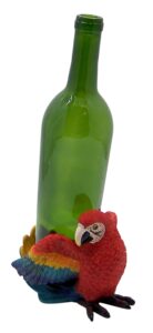 tropical parrot wine bottle holder, tabletop decoration, 6 inches