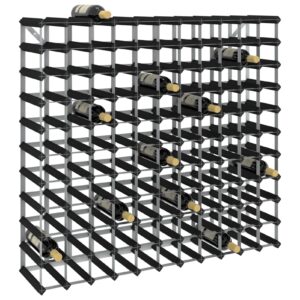 tidyard 120 bottles wine rack black pine wood liquor display cabinet wine stand galvanized steel for living room, kitchen, pub, bistro, bar 43.3 x 8.9 x 39.6 inches (w x d x h)