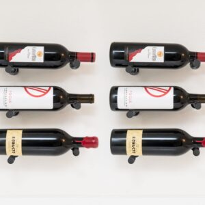 VintageView Vino Series - Vino Pins Designer Kit 6 Bottle Wall Mounted Wine Rack (Matte Black) Stylish Modern Wine Storage with Label-Forward Design