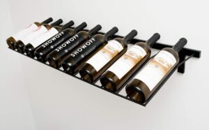 vintageview w series - presentation row wall mounted wine rack (9 bottles, satin black) stylish modern wine storage with label forward design