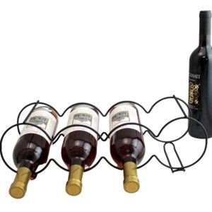 Dependable Stackable Table Top Wine Rack Holds 4 Wine Bottles Black