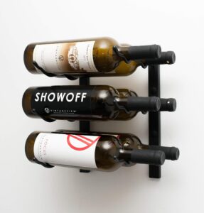 vintageview w series wine rack 1-6 bottle wall mounted wine rack (matte black) stylish modern wine storage with label forward design