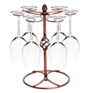 fantasee - wine glass holder, tabletop stemware rack with 6 wine glass drying rack stand