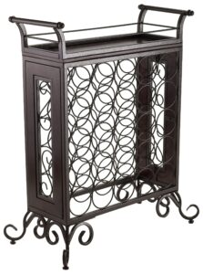 winsome wood antique bronze finish silvano wine rack