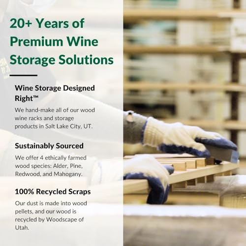 Wine Racks America InstaCellar Wine Rack Kit - Durable and Expandable Wine Storage System, Pine Unstained - Holds 90 Bottles