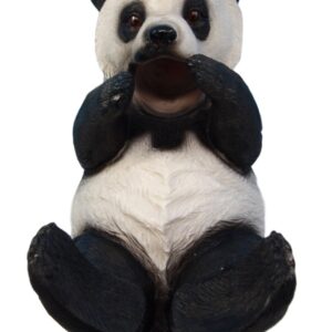 Atlantic Collectibles Adorable Bamboo Giant Panda Bear Decorative Wine Bottle Holder Rack Figurine