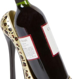 Hilarious Home High Heel Wine Bottle Holder - Stylish Conversation Starter Wine Rack (Leopard Print)