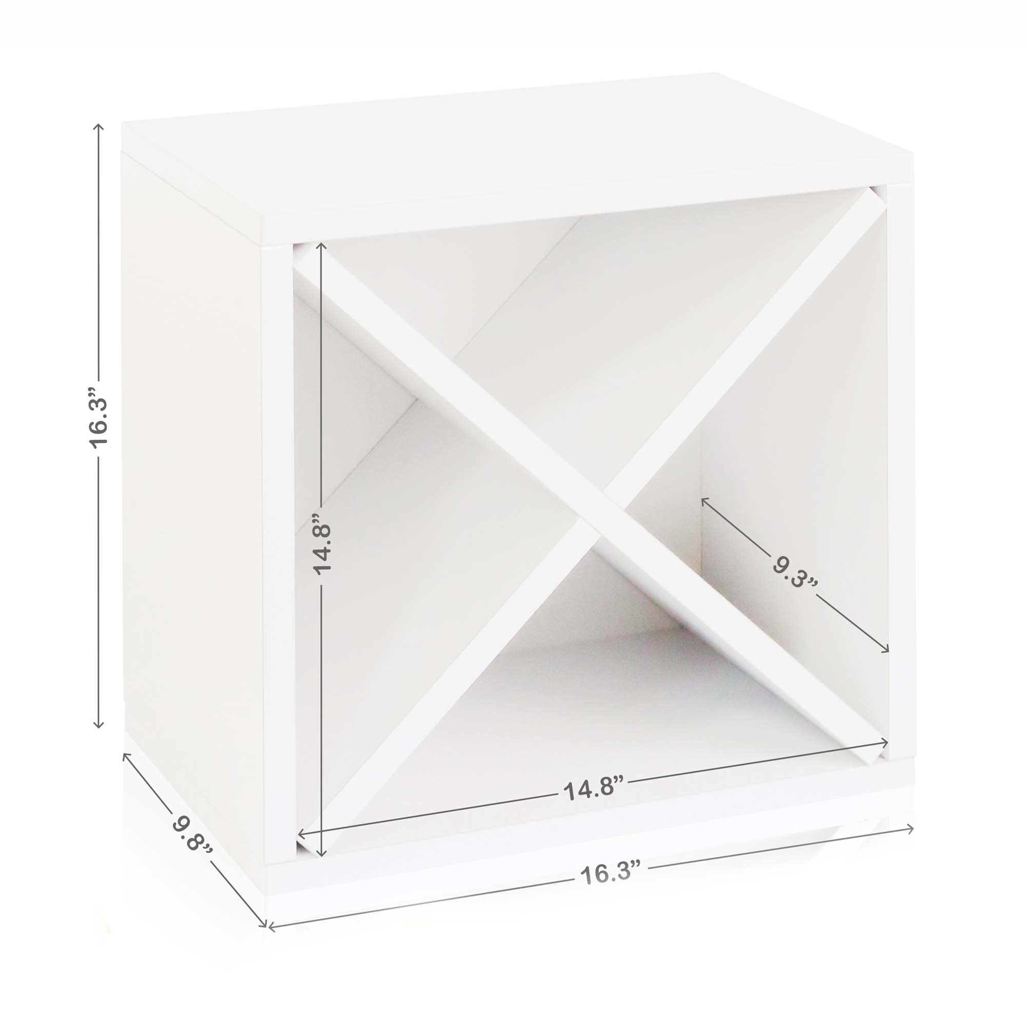 Way Basics Wine Rack Cube Stackable Bar Shelf (12 Bottle), White