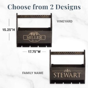 Let's Make Memories Personalized Rustic Wood Wine Rack - Wine Country Decor - for Wine Lovers - Customize with Name — Family Name Version