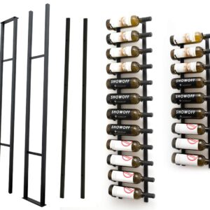 VintageView W Series One-Sided Floating Wine Rack Kit (21 Bottles, Satin Black) Stylish Modern Wine Storage with Label Forward Design