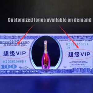 Champagne sparklers Rechargeable Colored bottle Presenter,Custom Rechargeable Glorifier Display stand led VIP service,Bar/Hotel/Nightclub/Villa/Private Party/Masquerade (Color : RGB)