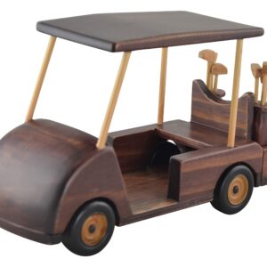 Threestar Handmade Wooden Golf Cart Wine Bottle Holder