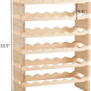 HAPPYGRILL Wood Wine Rack 36 Bottle Stackable Storage Stand Wine Display Shelves