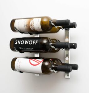 vintageview w series wine rack 1-6 bottle wall mounted wine rack (brushed nickel) stylish modern wine storage with label forward design