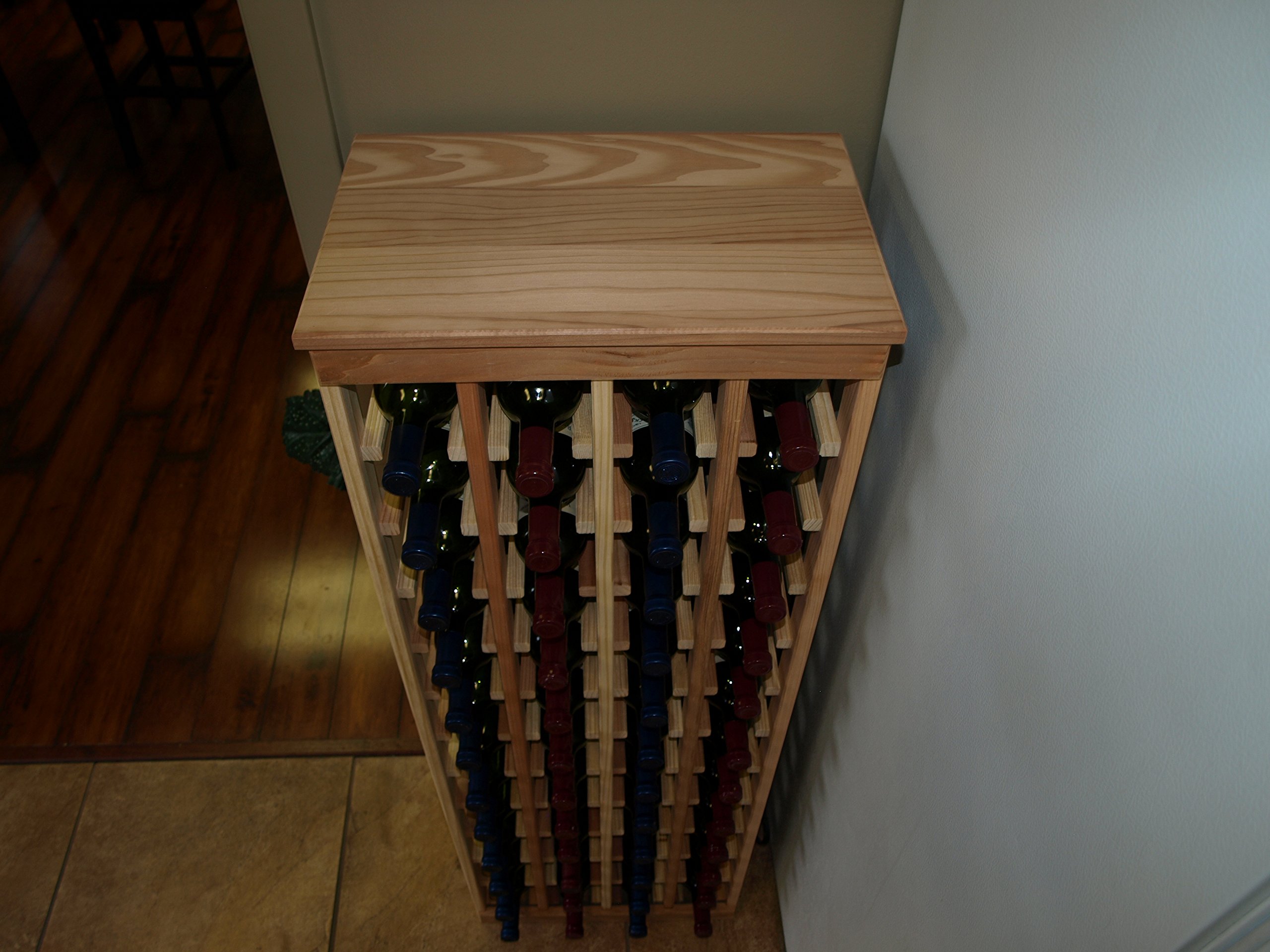 Wine Racks America Living Series Table Top Wine Rack - Durable and Modular Wine Storage System, Redwood Unstained - Holds 48 Bottles