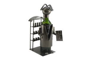 wine bodies pharmacist metal wine bottle holder, charcoal