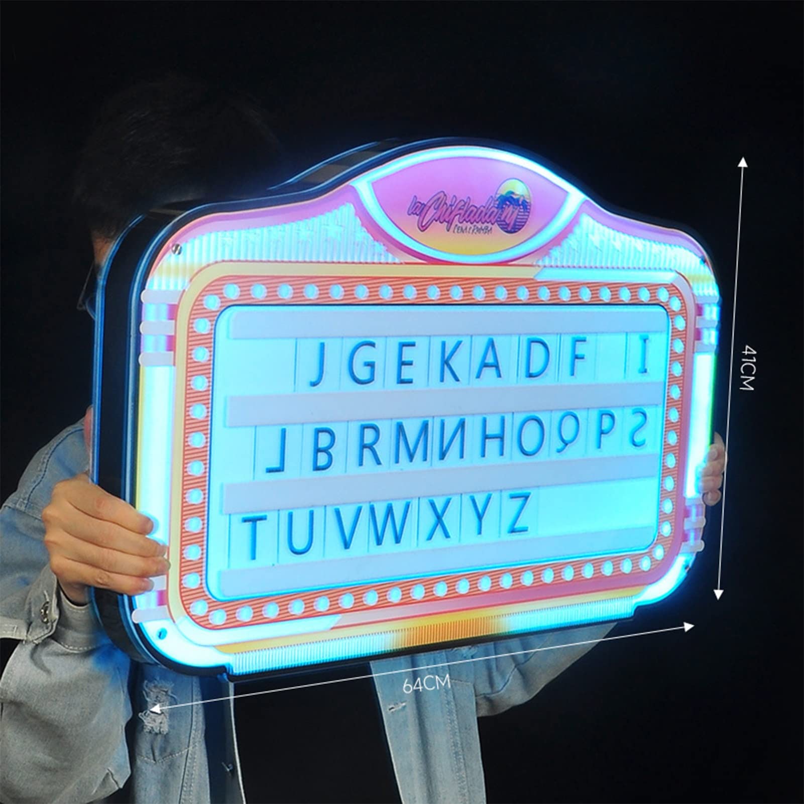 Customizable Logo LED Champagne Bottle Presenter Hand Holding Sign Magic Letter Billboard Luminous Light Board Bottle Sparklers