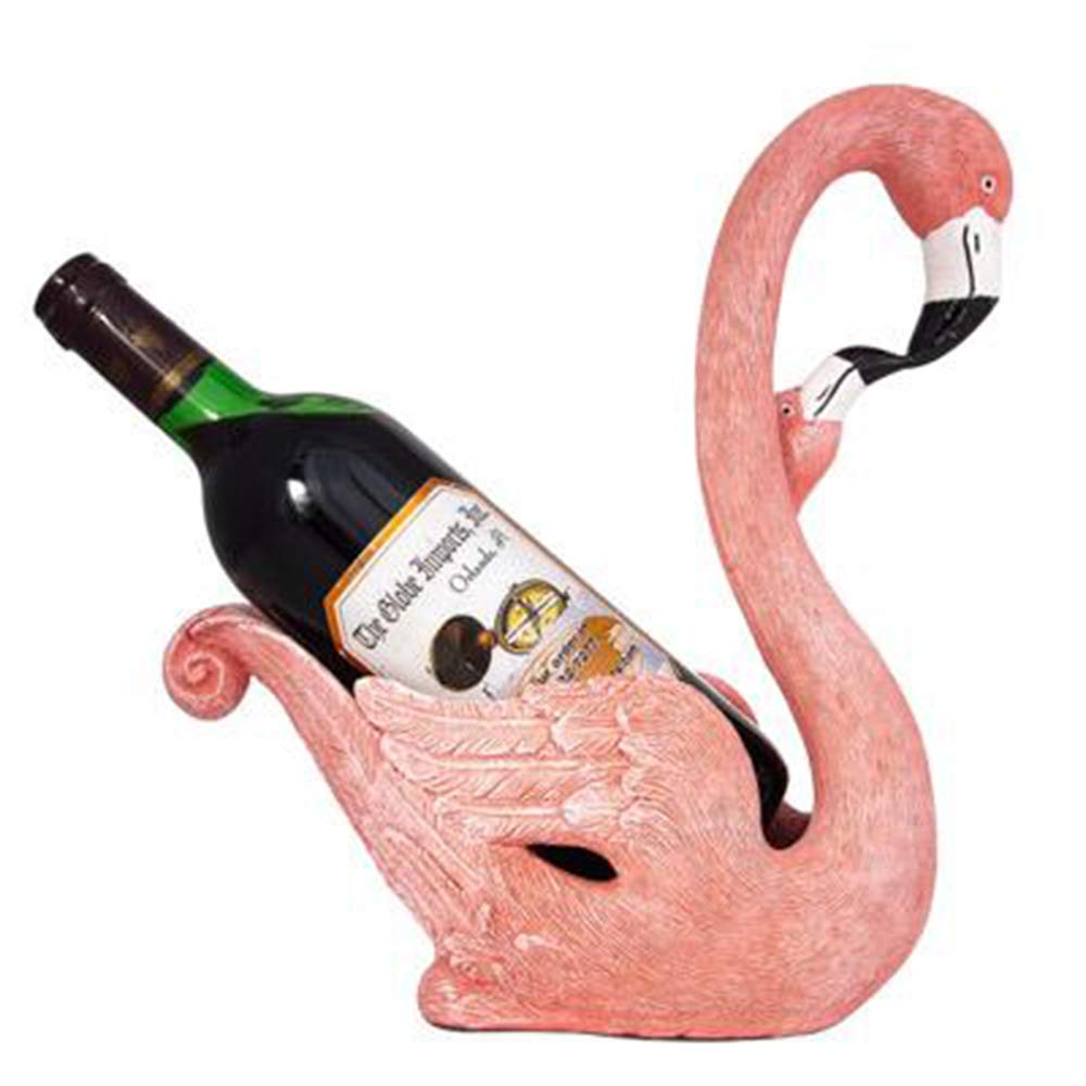 The Globe Imports Inc Pink Flamingo Wine Bottle Holder Tabletop Centerpiece