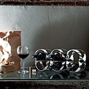 Alessi Ribbon Bottle Rack in 18/10 Stainless Steel, 42.00 x 16.00 x 21.00 cm, Silver